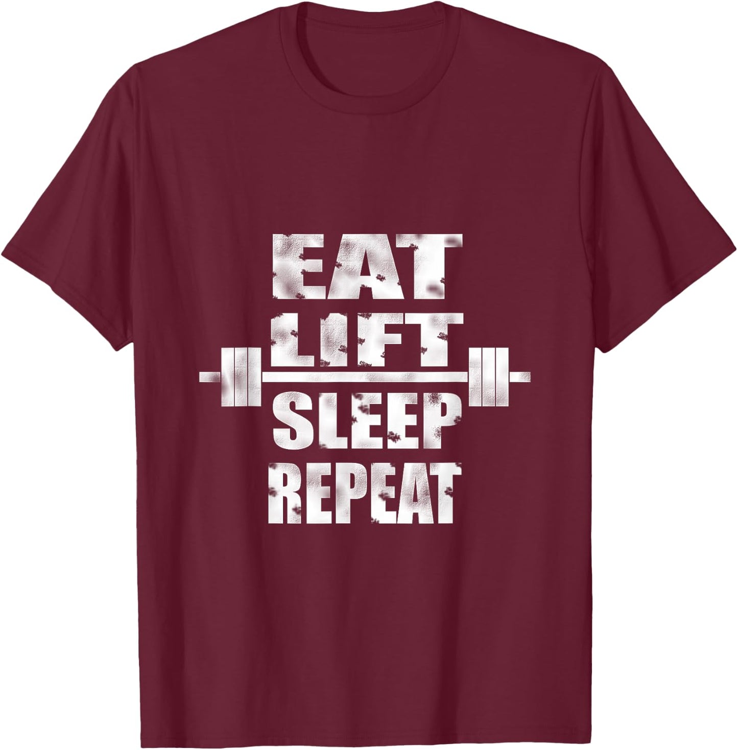 Eat Lift Sleep Repeat T-Shirt - T-Shirt | Maroon