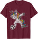 Unicorn Girls Soccer Player Dabbing Mom Kids Women T-Shirt - T-Shirt | Maroon