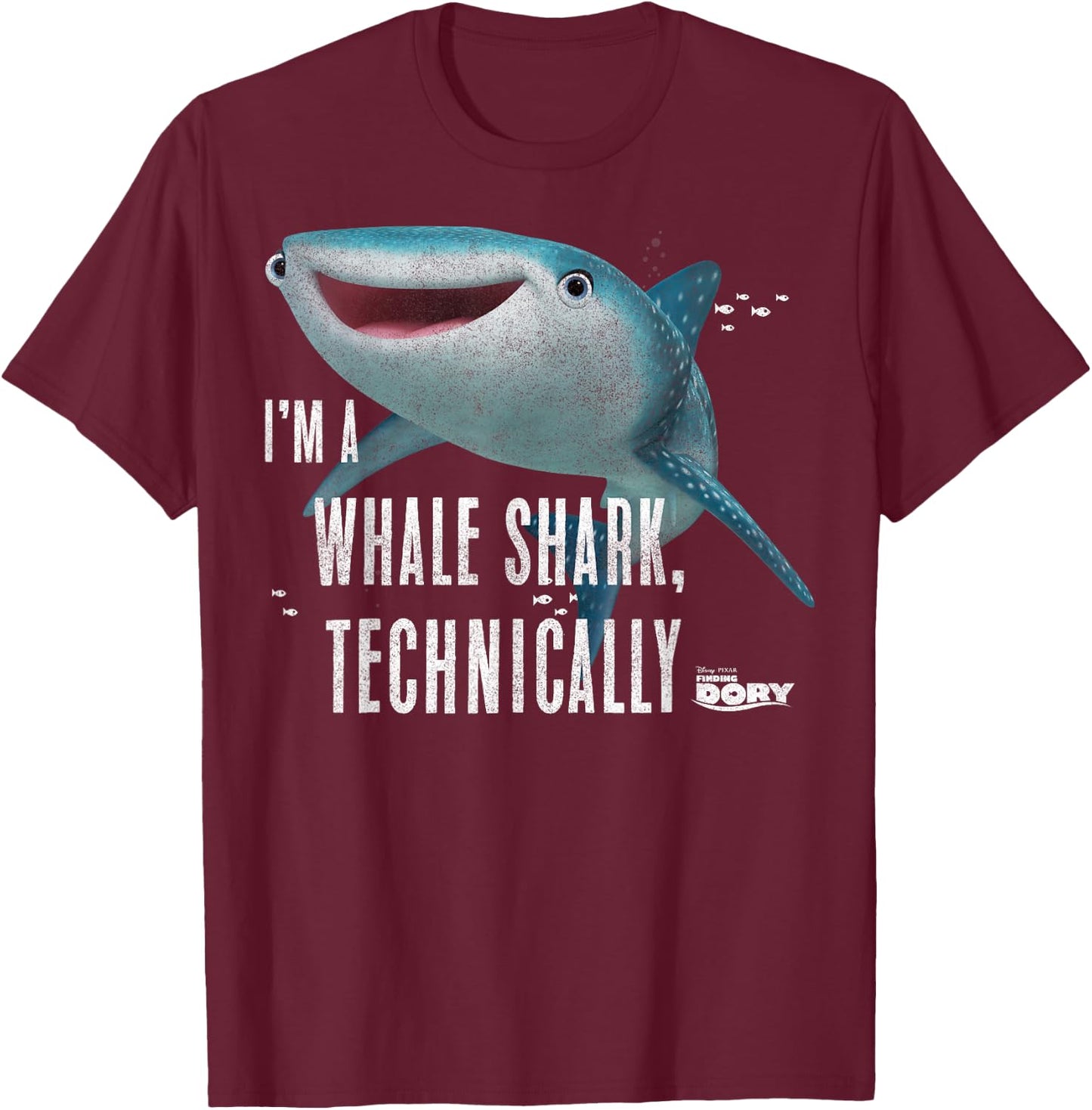 Disney Pixar Finding Dory I'm A Whale Shark Technically T-Shirt - T-Shirt | Maroon