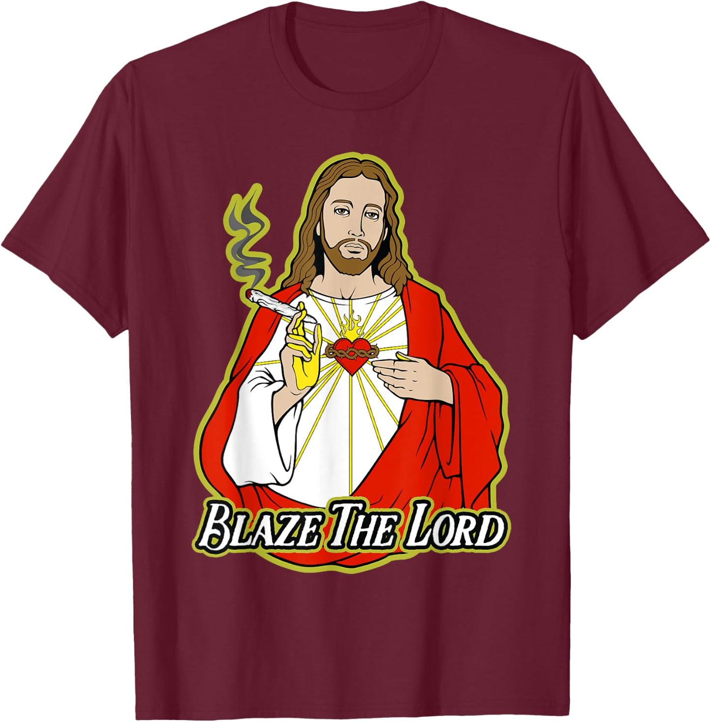 Marijuana Lord Jesus 420 Getting High T-Shirt - T-Shirt | Maroon