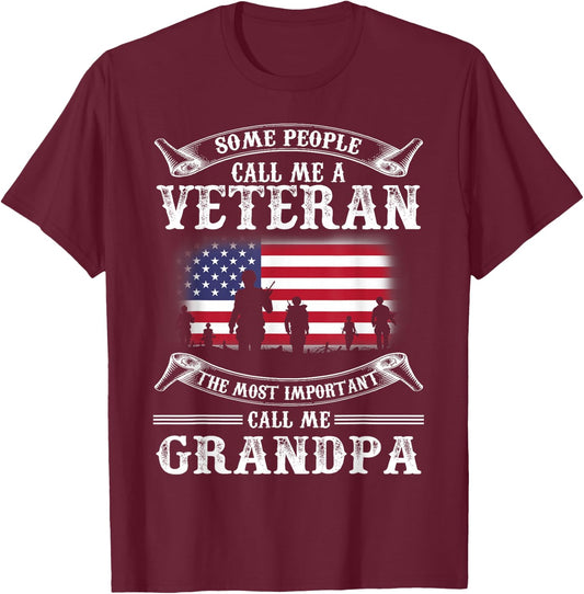 Proud Army Veteran Grandpa Fathers Day 2021 Shirt Gifts T-Shirt - T-Shirt | Maroon