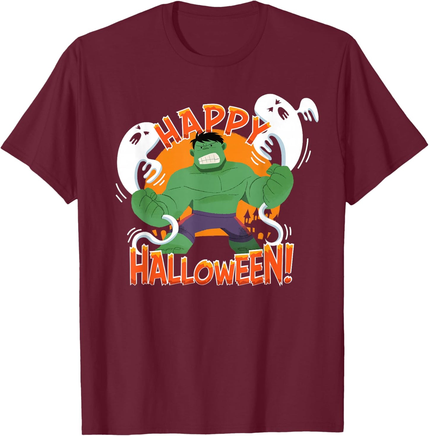 Marvel Hulk Happy Halloween T-Shirt - T-Shirt | Maroon