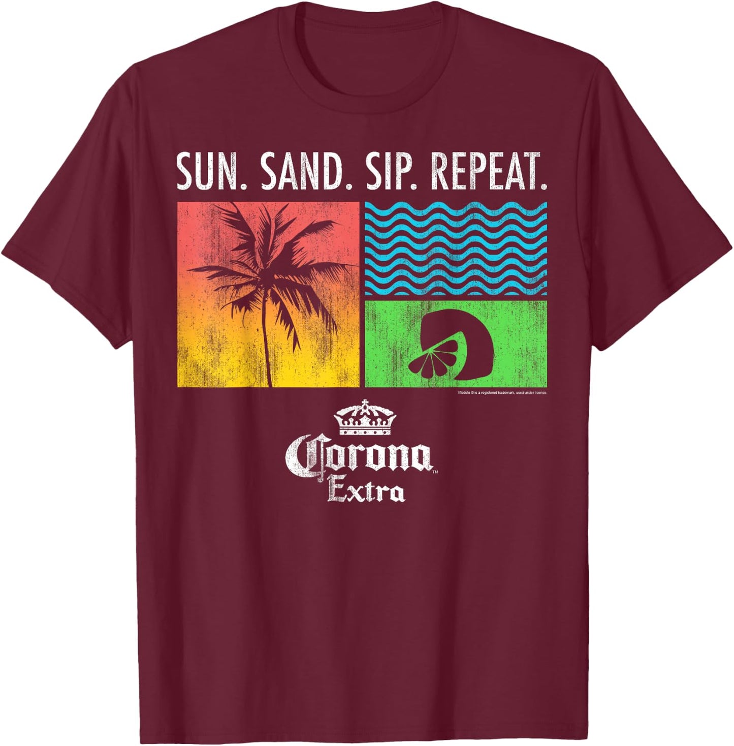 Officially Licensed Corona Merchandise Custom T-Shirt - T-Shirt | Maroon