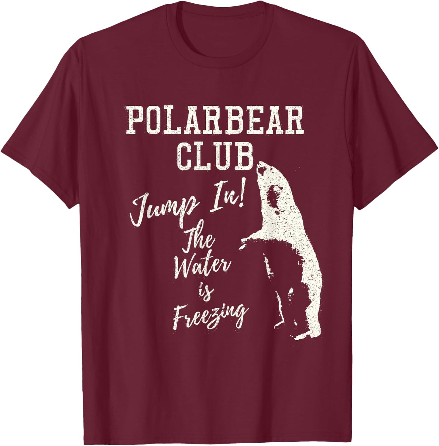Polar Bear Club Freezing Water Vintage Distressed T shirt T-Shirt - T-Shirt | Maroon
