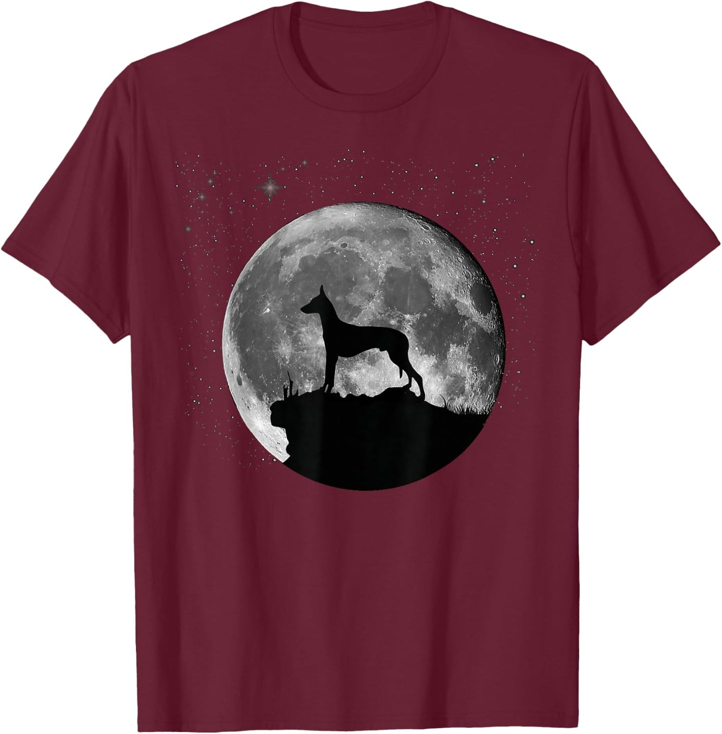 Pharaoh Hound Dog Moon T-Shirt - T-Shirt | Maroon