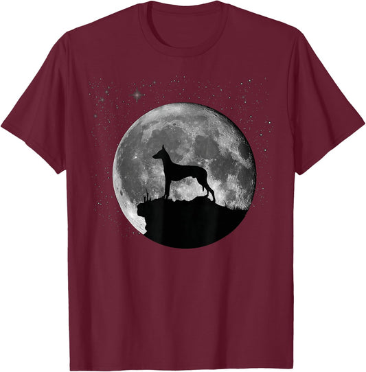 Pharaoh Hound Dog Moon T-Shirt - T-Shirt | Maroon