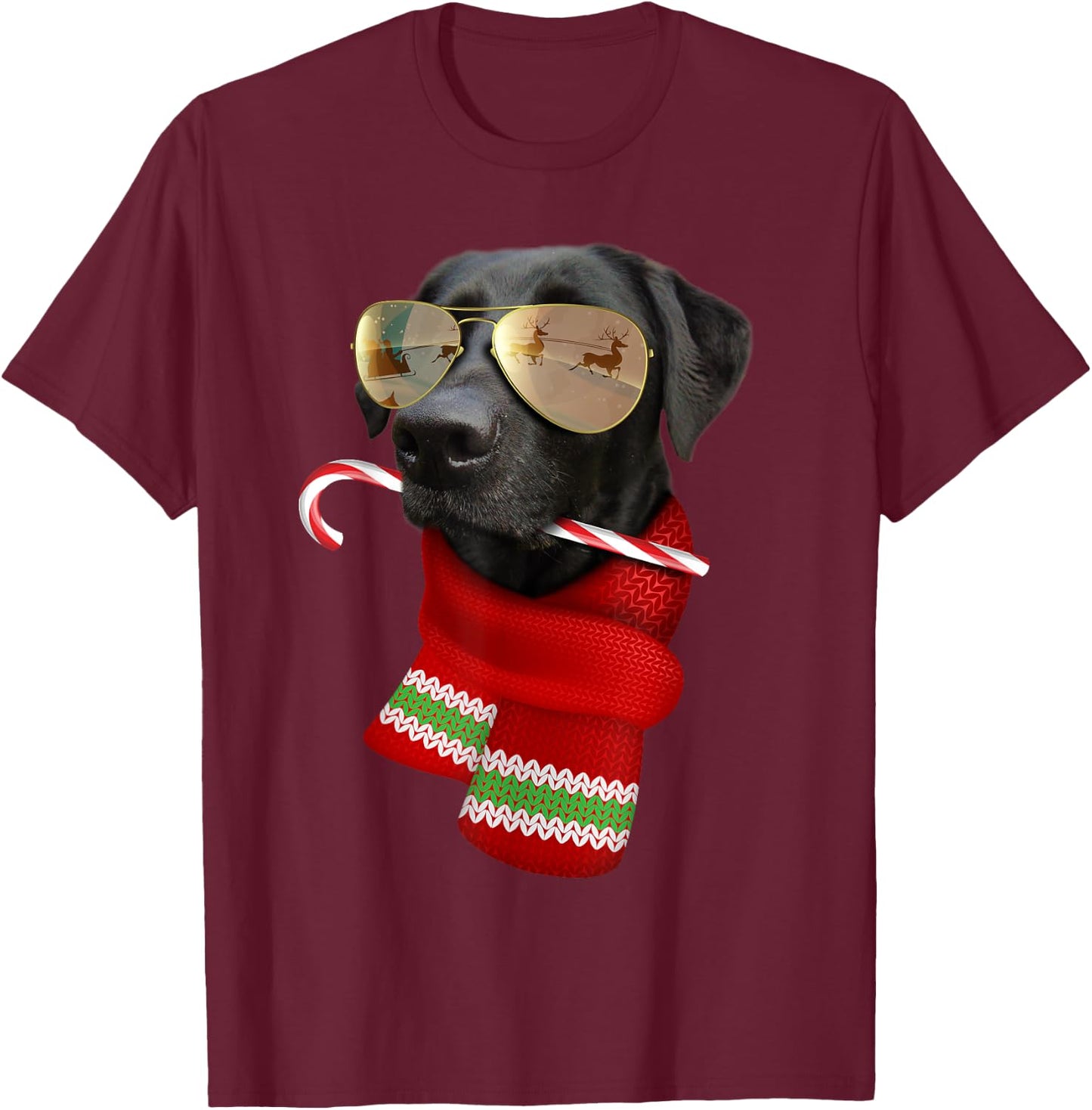 Labrador Shirt Christmas Gift Dog Lovers Lab Sunglasses Women Kids T-Shirt - T-Shirt | Maroon