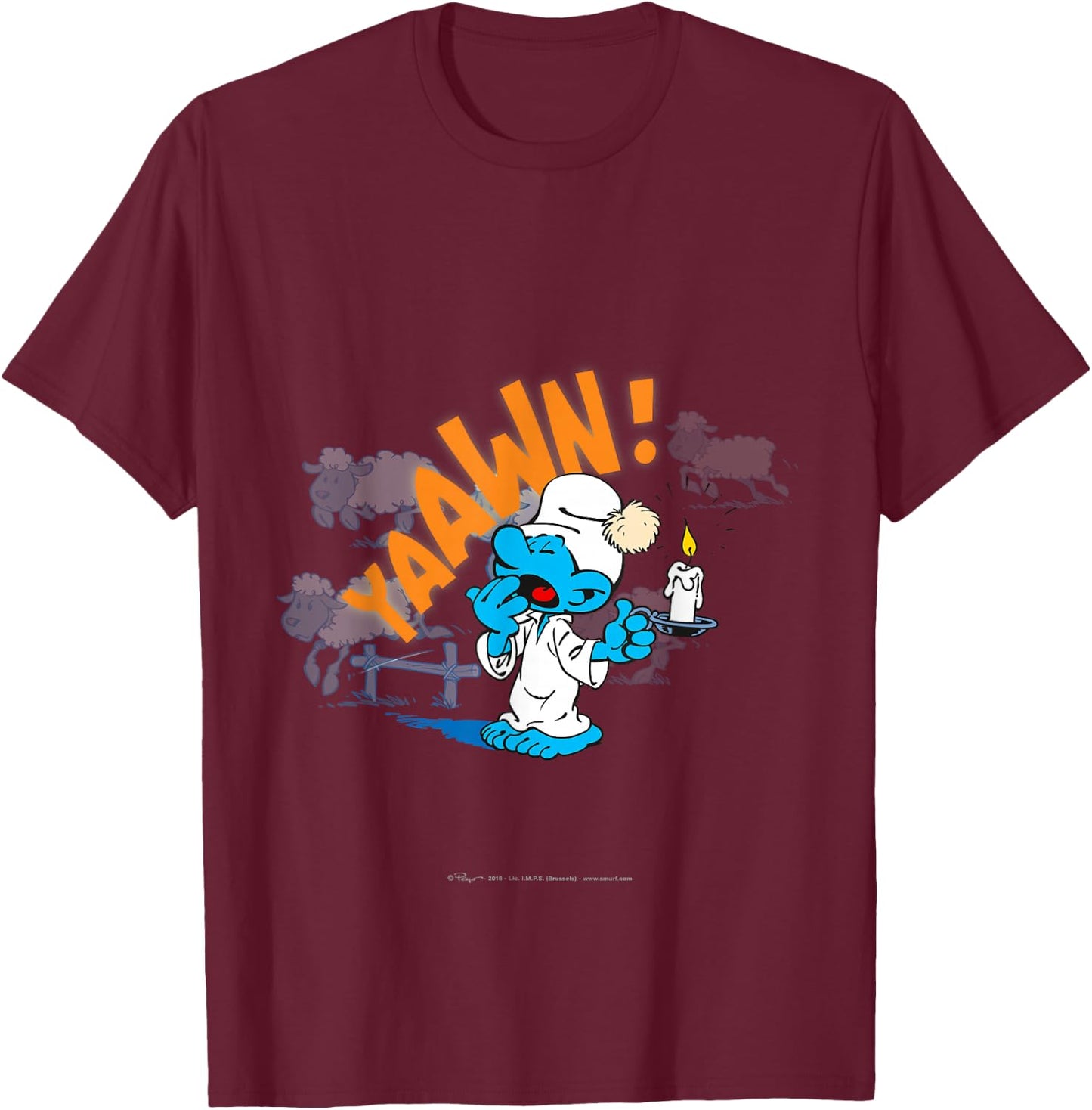 Sleepy Smurf T-Shirt - T-Shirt | Maroon