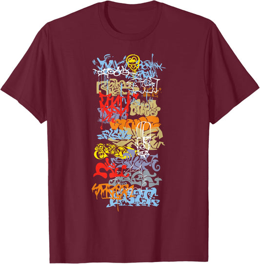 Urban Graffiti Street Art T-Shirt - T-Shirt | Maroon