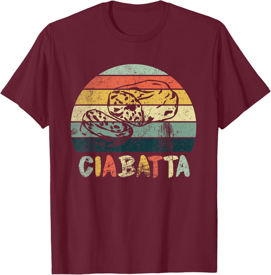 Funny Ciabatta Retro Vintage italian Bread Pizza New T-Shirt - T-Shirt | Maroon