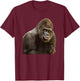 GORILLA APE T SHIRT Wildlife Zoo Animals Prints Preservation T-Shirt - T-Shirt | Maroon