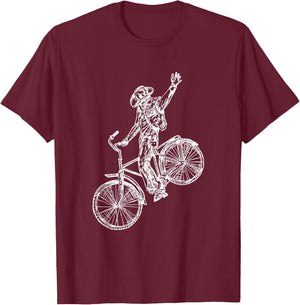 Cowboy Cycling Bicycle Funny Biker Biking Riding Bike T-Shirt - T-Shirt | Maroon