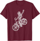 Cowboy Cycling Bicycle Funny Biker Biking Riding Bike T-Shirt - T-Shirt | Maroon