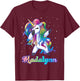 MADALYNN Name Personalized Custom Rainbow Unicorn Dabbing T-Shirt - T-Shirt | Maroon