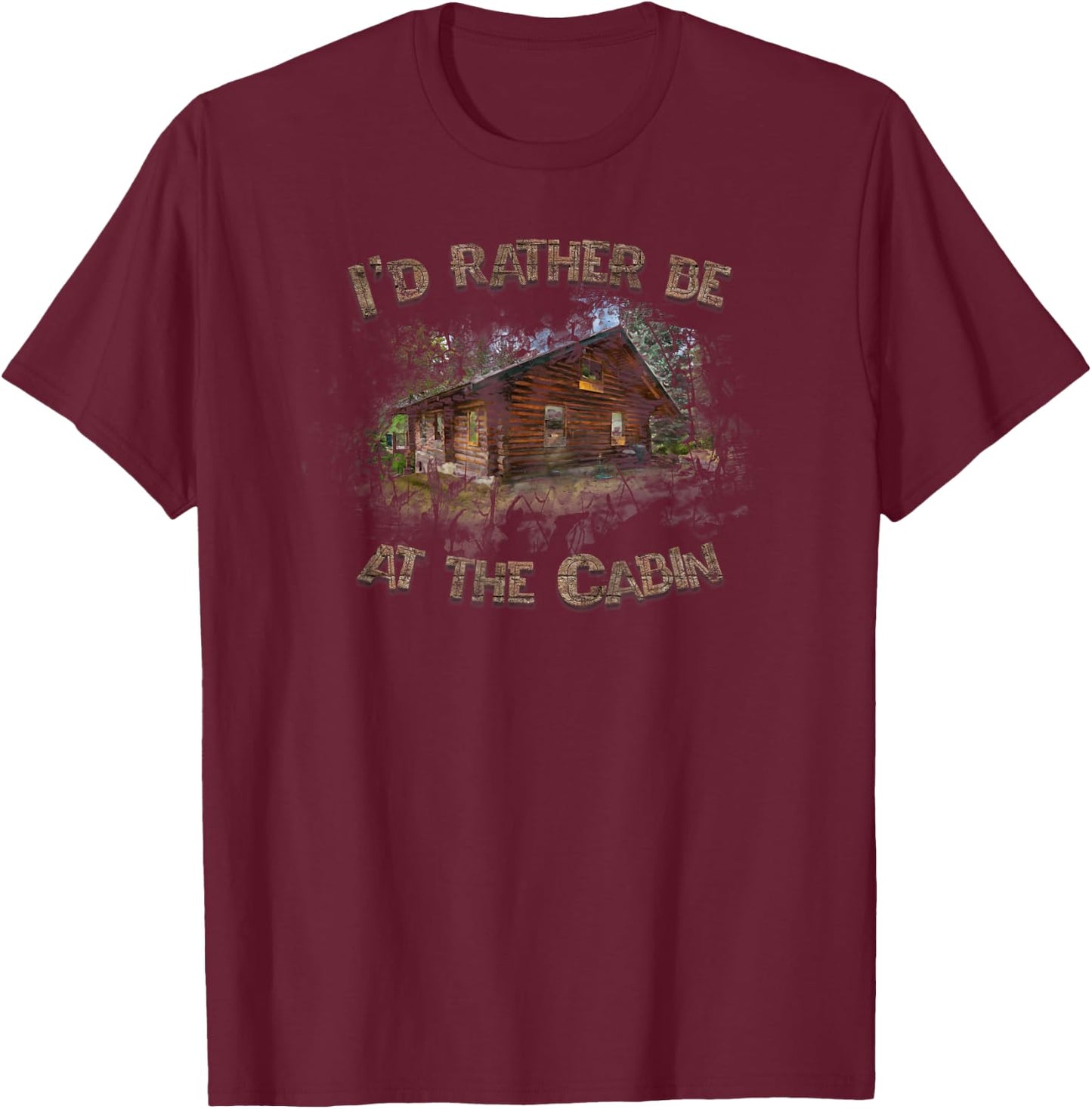 I'd Rather be at the Cabin Camp T-Shirt - T-Shirt | Maroon