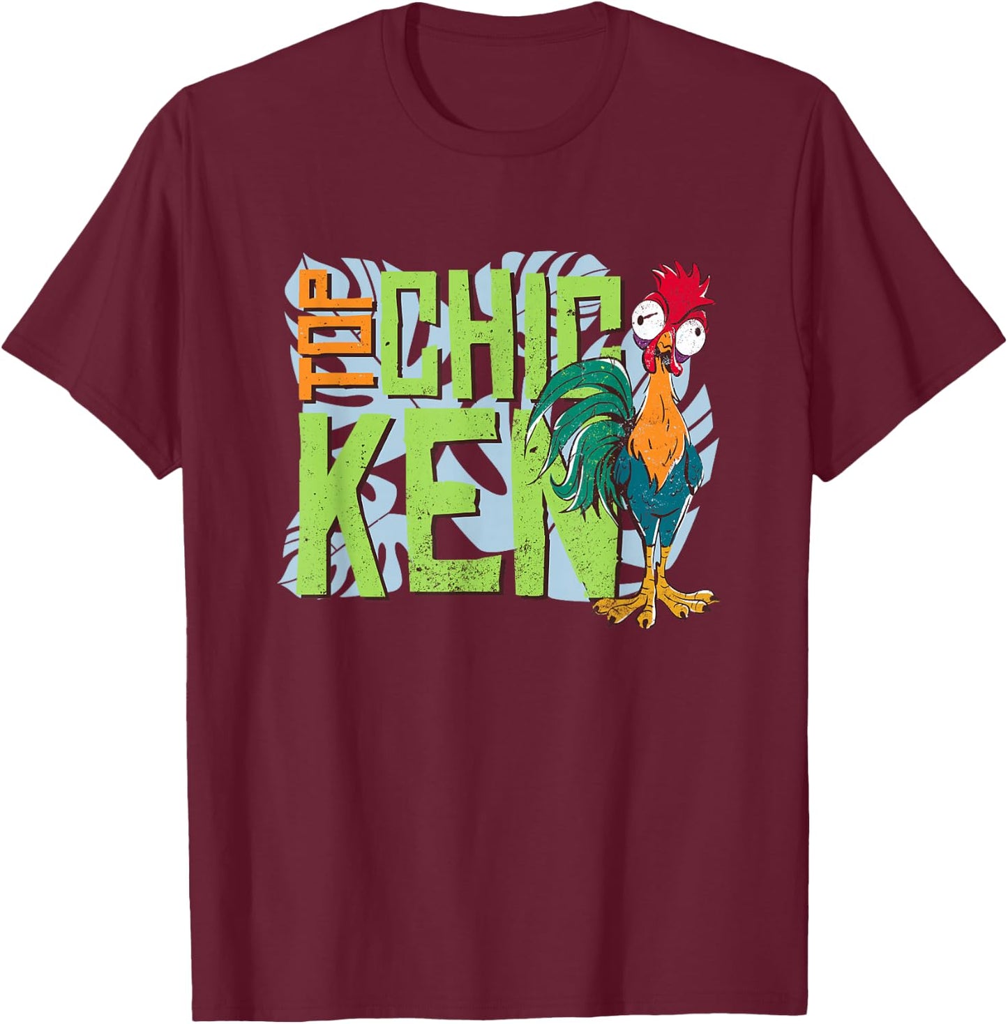 Disney Moana 2 Hei Hei Top Chicken Tropical Panel T-Shirt - T-Shirt | Maroon