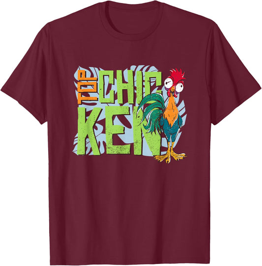 Disney Moana 2 Hei Hei Top Chicken Tropical Panel T-Shirt - T-Shirt | Maroon