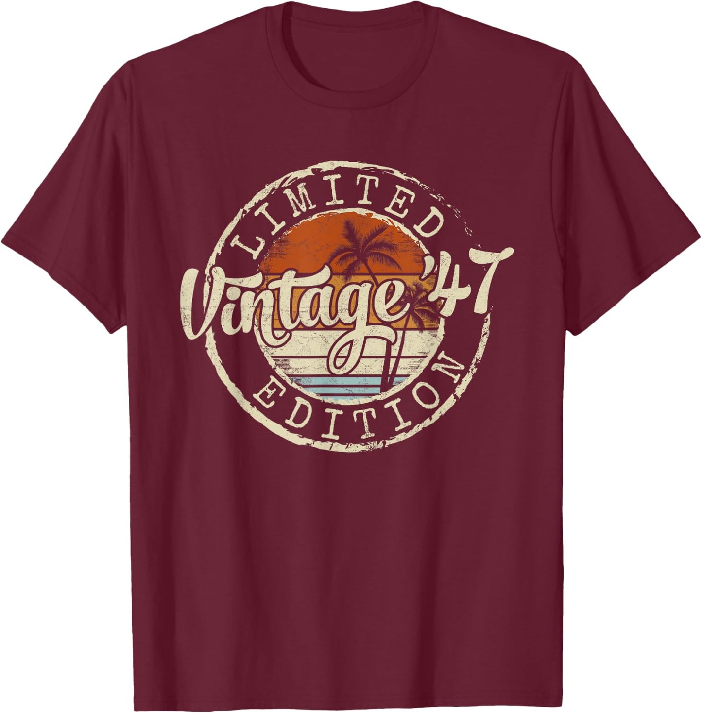 Vintage 1947 78th Birthday Gifts Women 78 Year Old T-Shirt - T-Shirt | Maroon