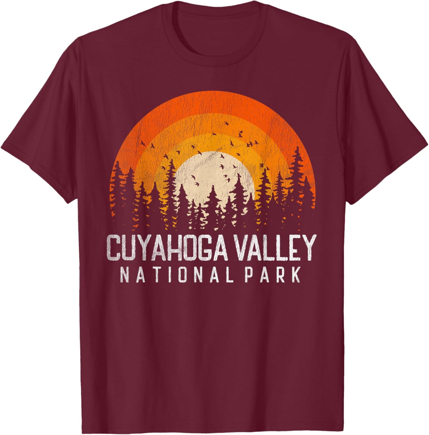 Cuyahoga Valley - National Park Vintage Men Women 70s 80s T-Shirt - T-Shirt | Maroon