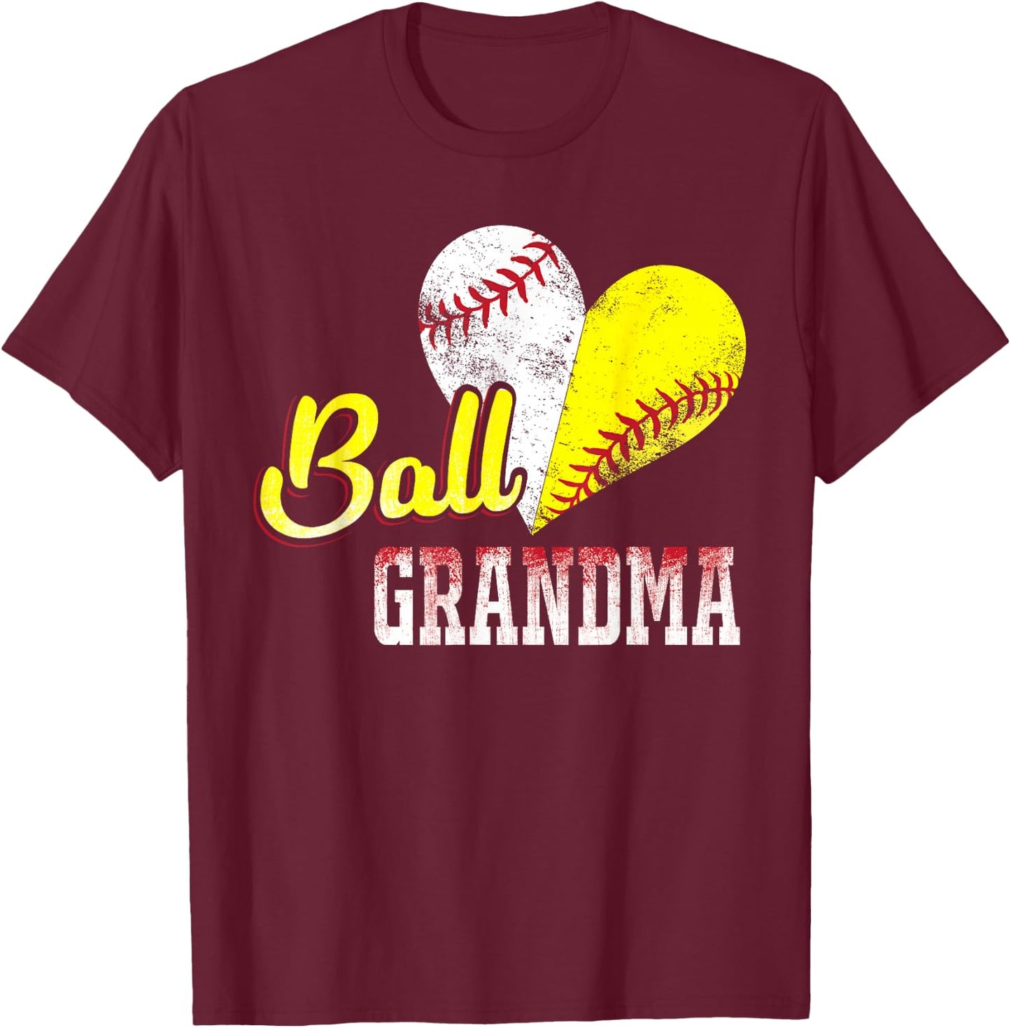 Funny Ball Grandma Baseball Softball T-Shirt - T-Shirt | Maroon