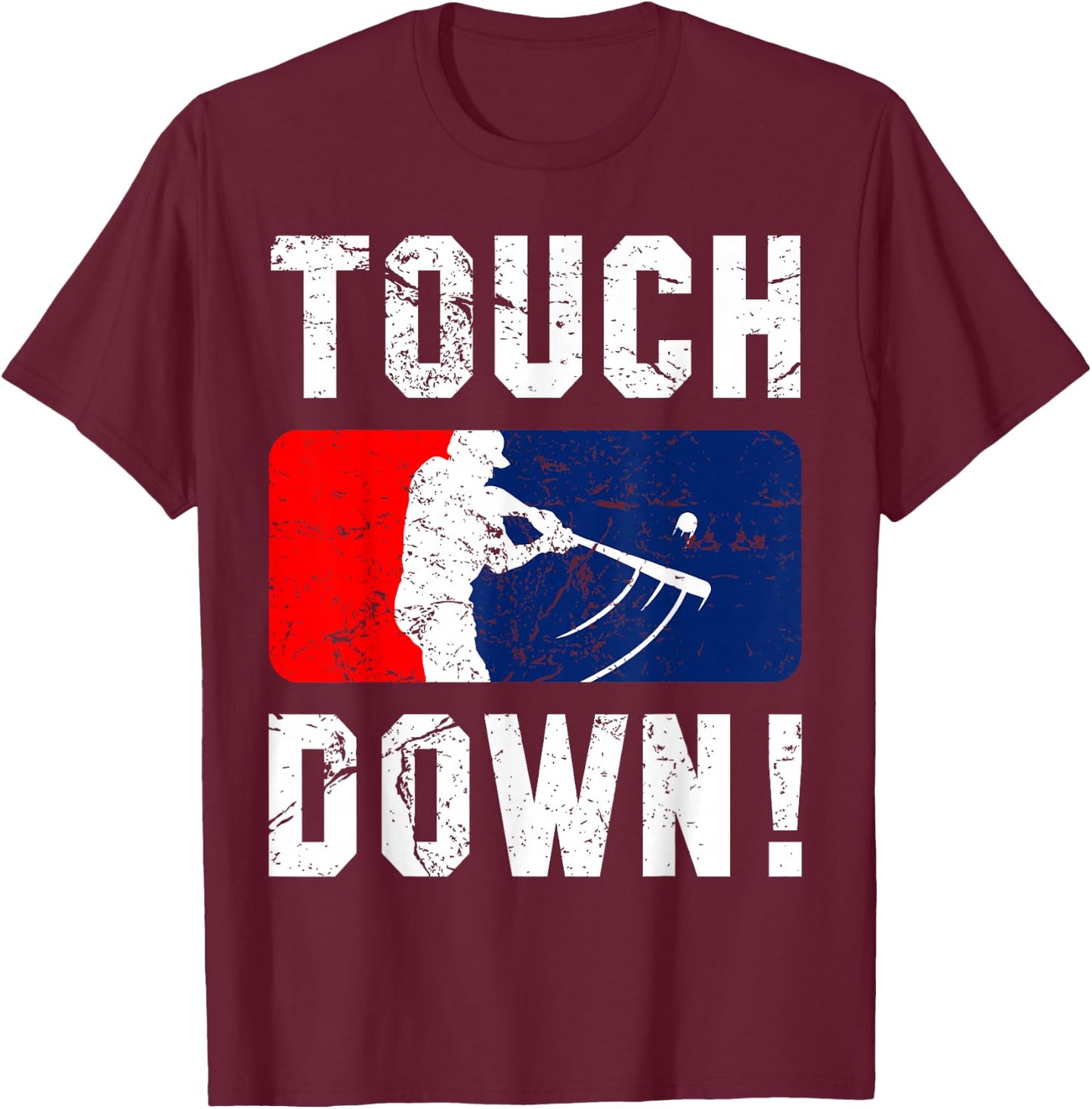 Touchdown Baseball Inspired Double Play Practice Game T-Shirt - T-Shirt | Maroon