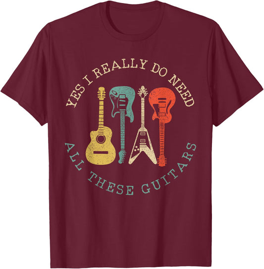Guitar Vintage Saying Funny Guitarist Gift T-Shirt - T-Shirt | Maroon