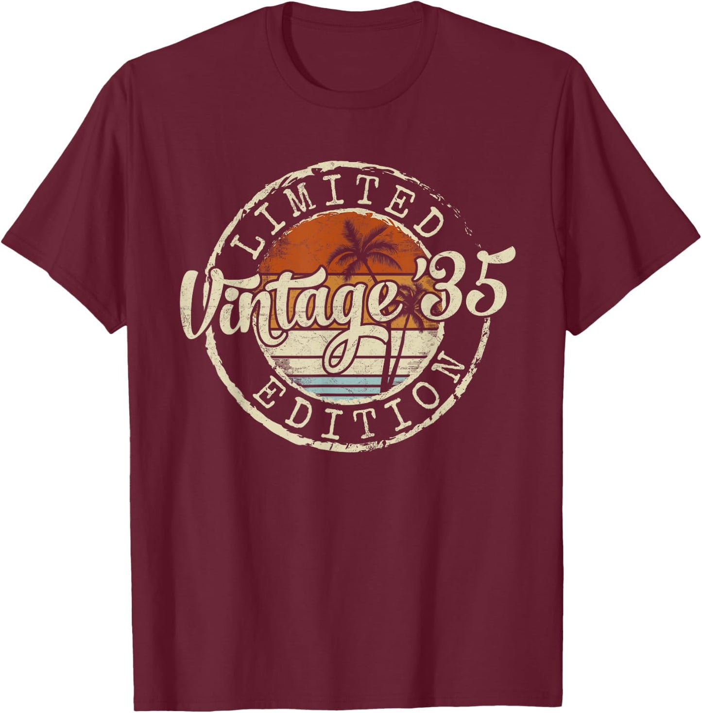 Vintage 1935 90th Birthday Gifts Women 90 Year Old T-Shirt - T-Shirt | Maroon