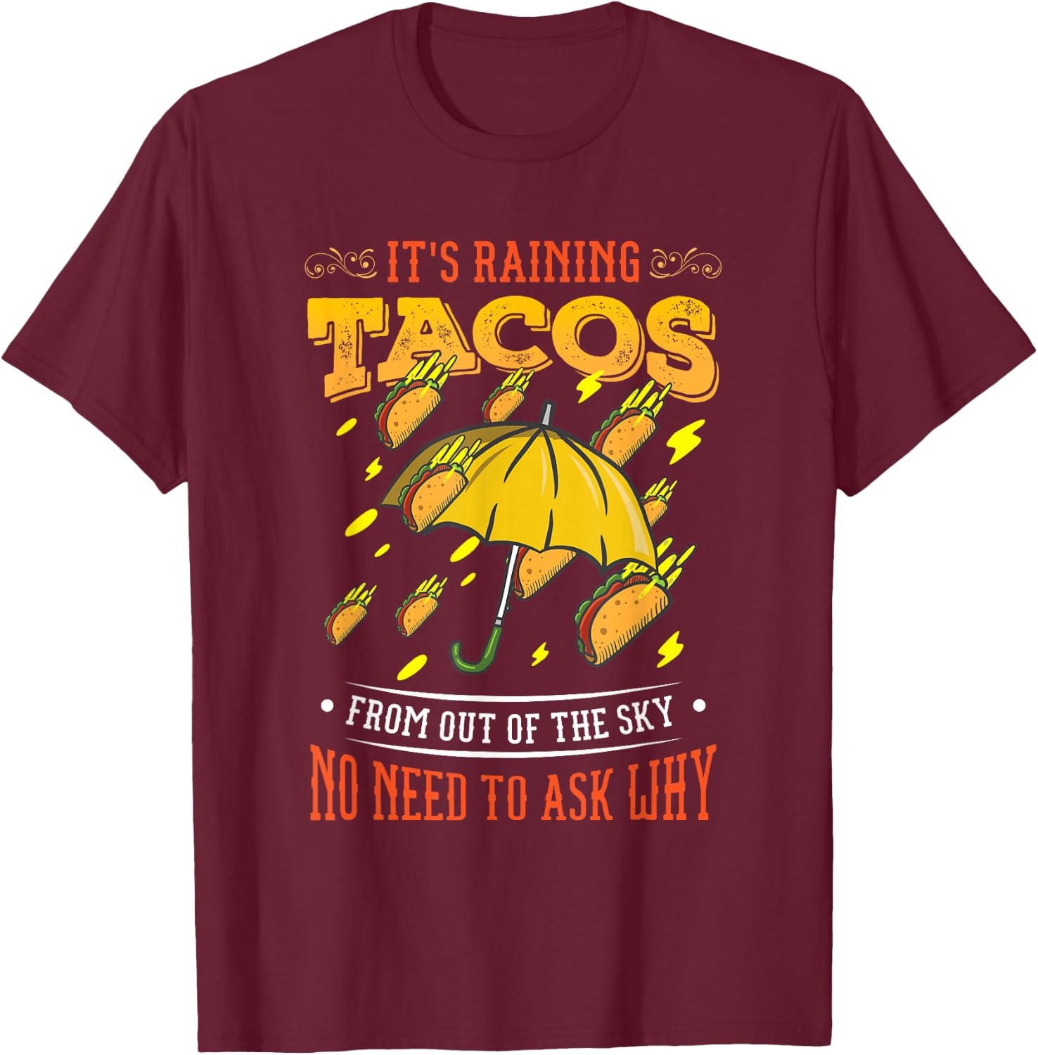 It's Raining Tacos Funny Taco Kids Girls Boys Gift T-Shirt - T-Shirt | Maroon