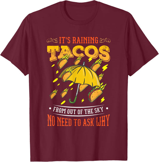 It's Raining Tacos Funny Taco Kids Girls Boys Gift T-Shirt - T-Shirt | Maroon