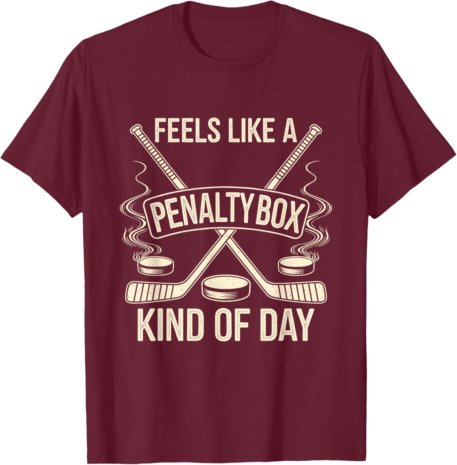 Feels Like A Penalty Box Kind Of Day funny - Black, Small, - Modern Football Humor for Football Fans, All Ages T-Shirt - T-Shirt | Maroon