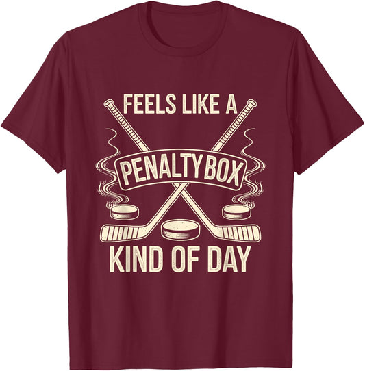 Feels Like A Penalty Box Kind Of Day funny - Black, Small, - Modern Football Humor for Football Fans, All Ages T-Shirt - T-Shirt | Maroon