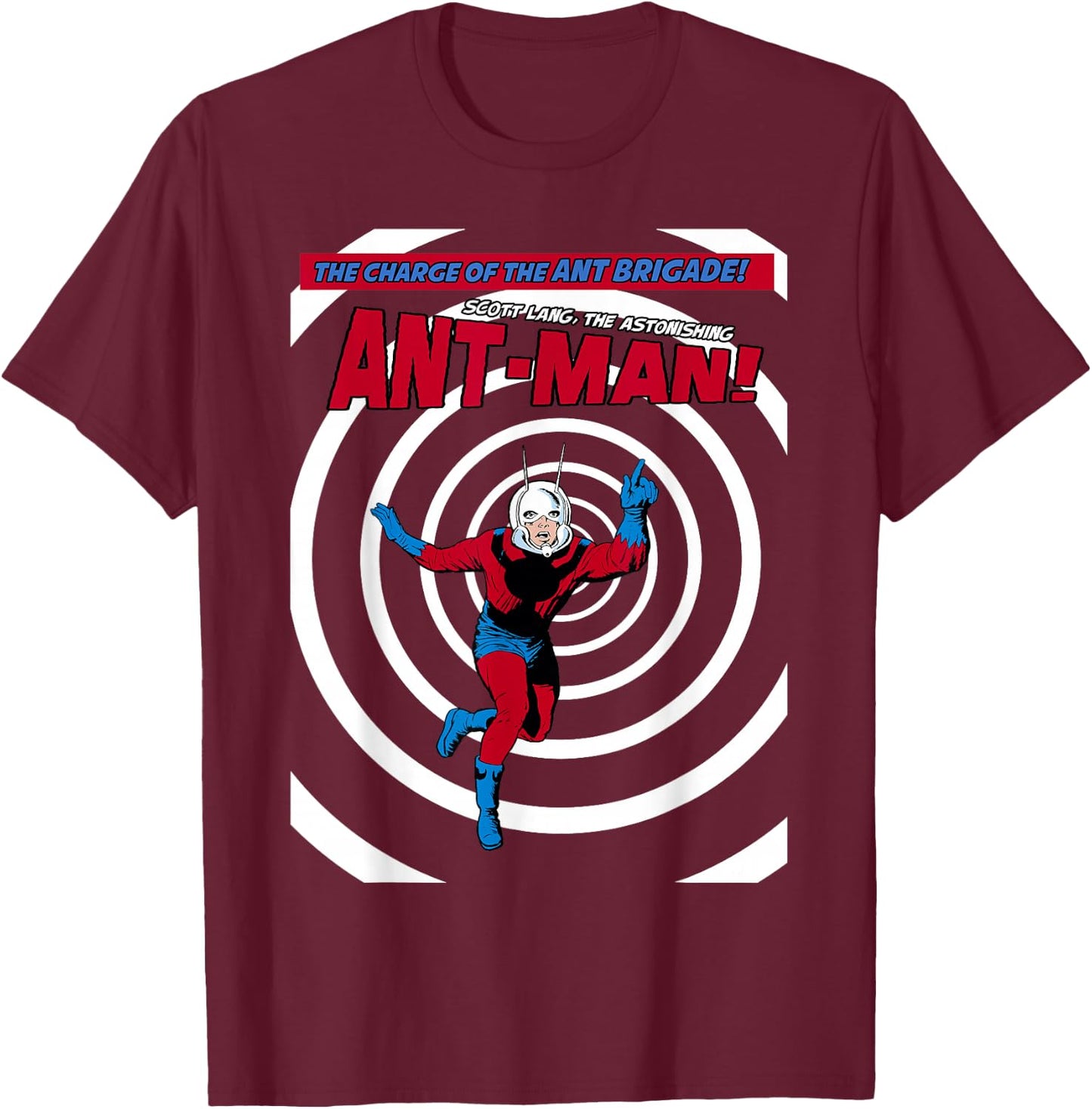 Marvel Ant-Man Classic Retro Shrink Portal Graphic T-Shirt - T-Shirt | Maroon
