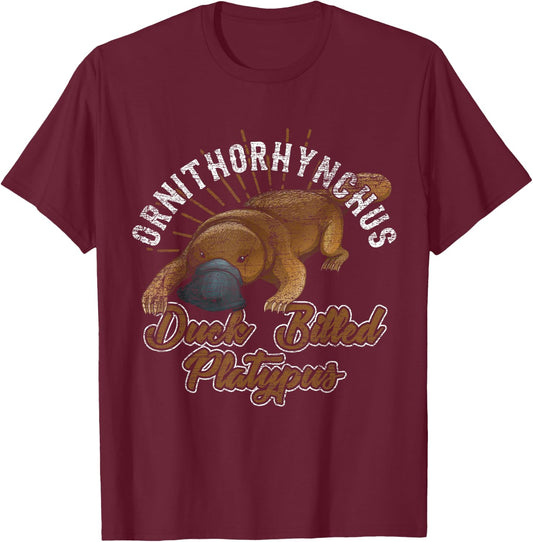 Australia Duck Outback Sea Lake Platypus T-Shirt - T-Shirt | Maroon