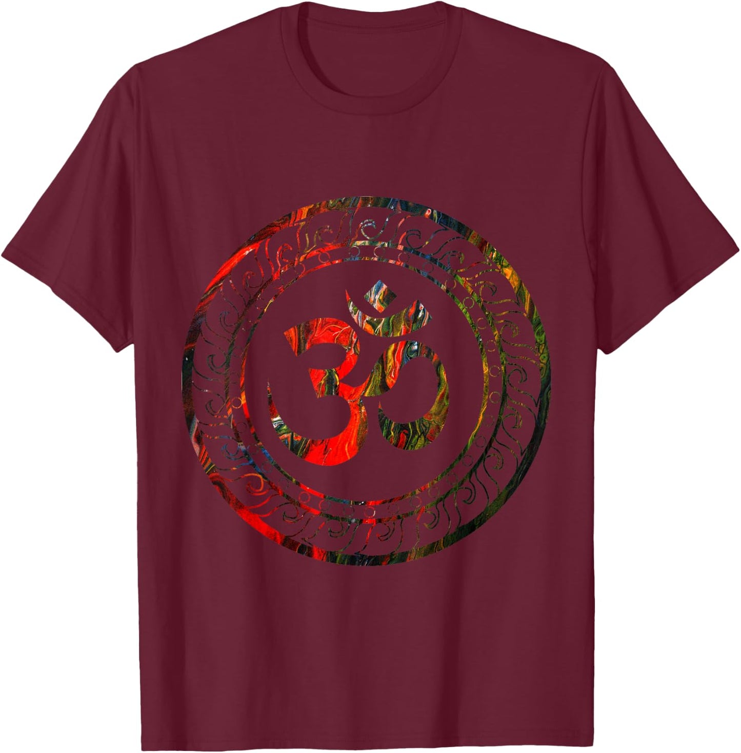 Om Ohm Aum Buddhism Symbol Yoga Sanskrit T-Shirt - T-Shirt | Maroon