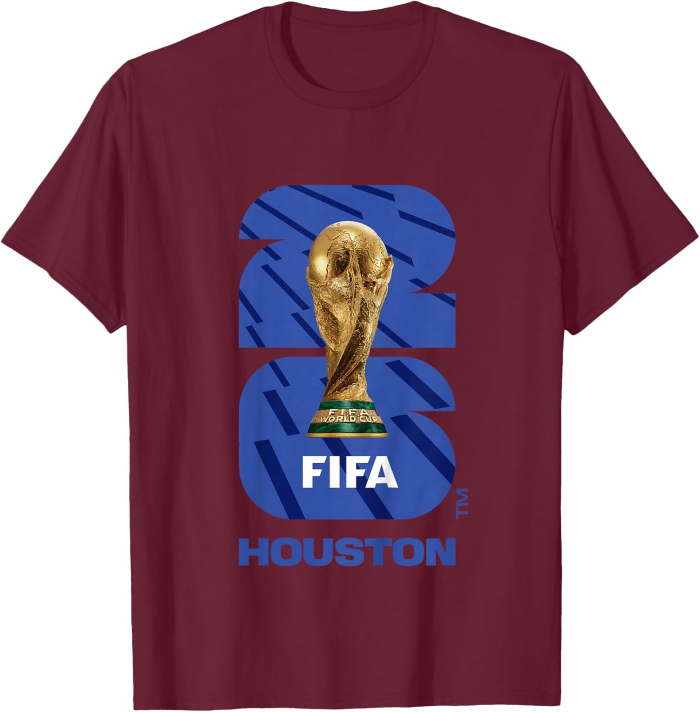 Kids FIFA World CUP26 Houston Trophy Color T-Shirt - T-Shirt | Maroon