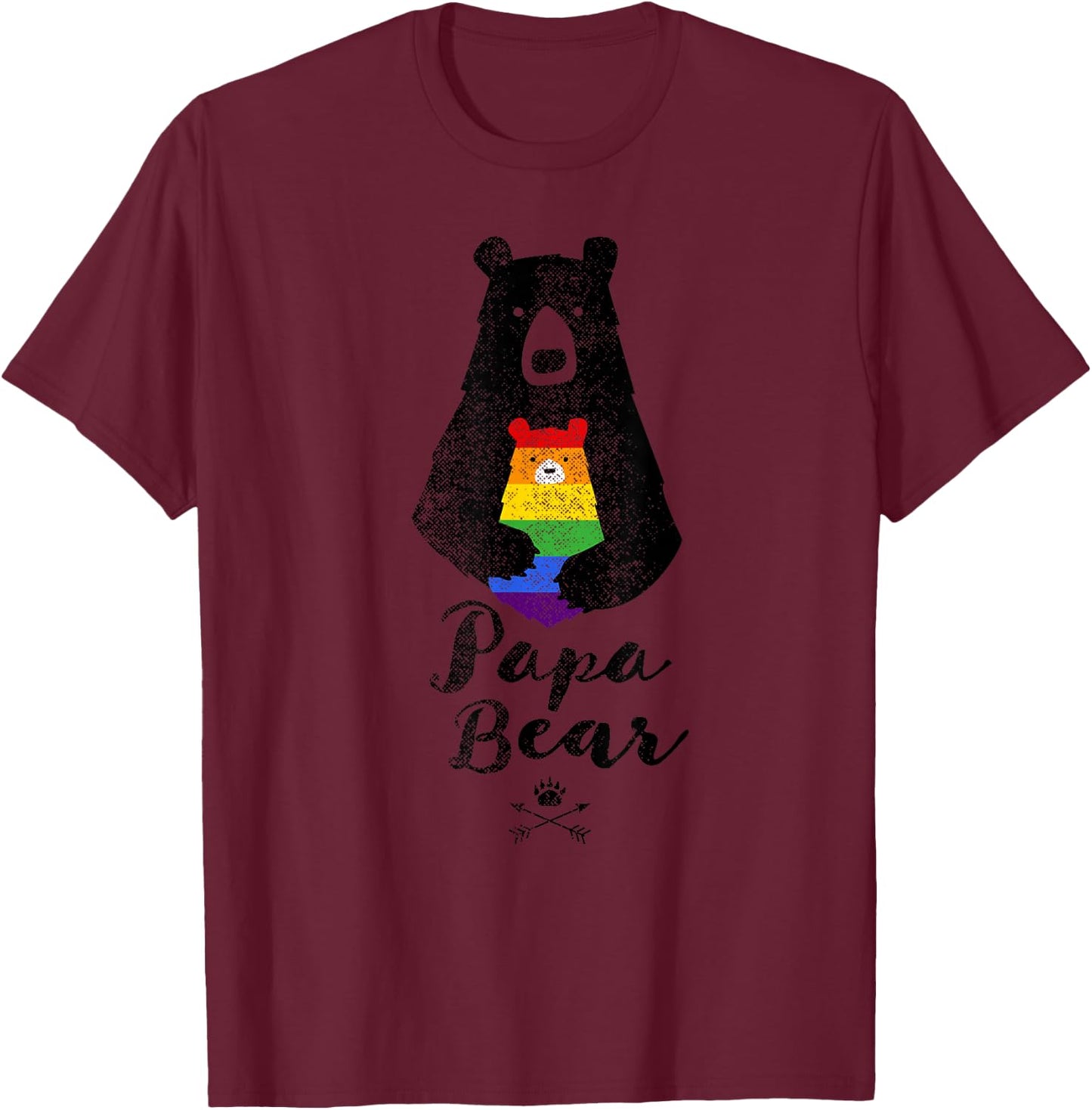 LGBT Dad & Mom Papa Bear Mama Bear LGBT Shirt T-Shirt - T-Shirt | Maroon