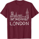 London White Unique Hand Drawn Art T-Shirt - T-Shirt | Maroon