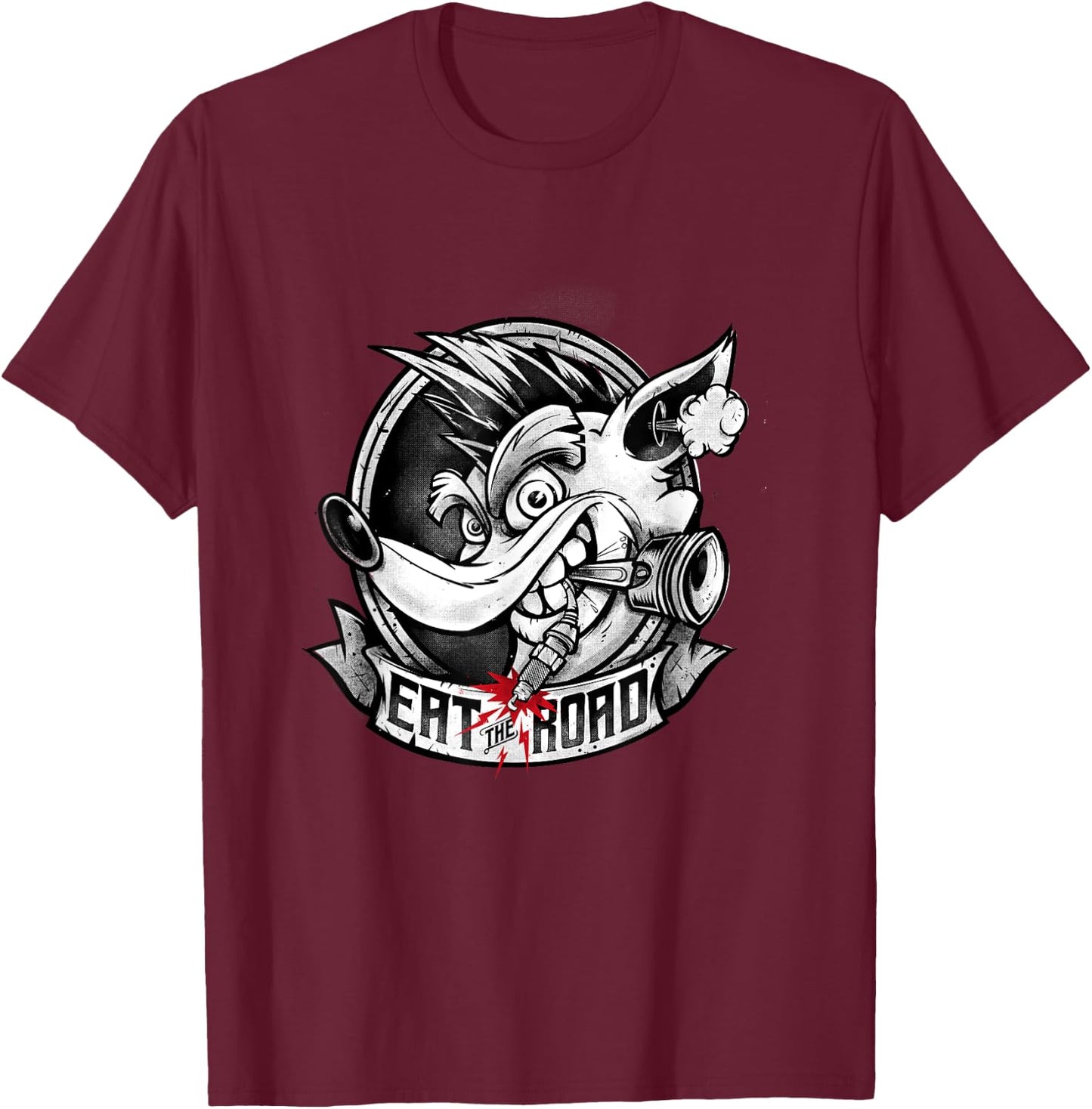 Crash Team Racing Eat the Road T-Shirt - T-Shirt | Maroon