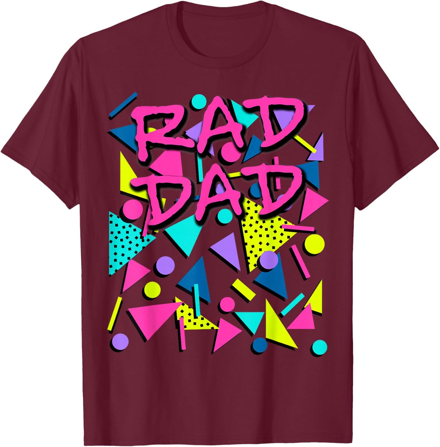 Rad Dad 80s Throwback T-Shirt - T-Shirt | Maroon