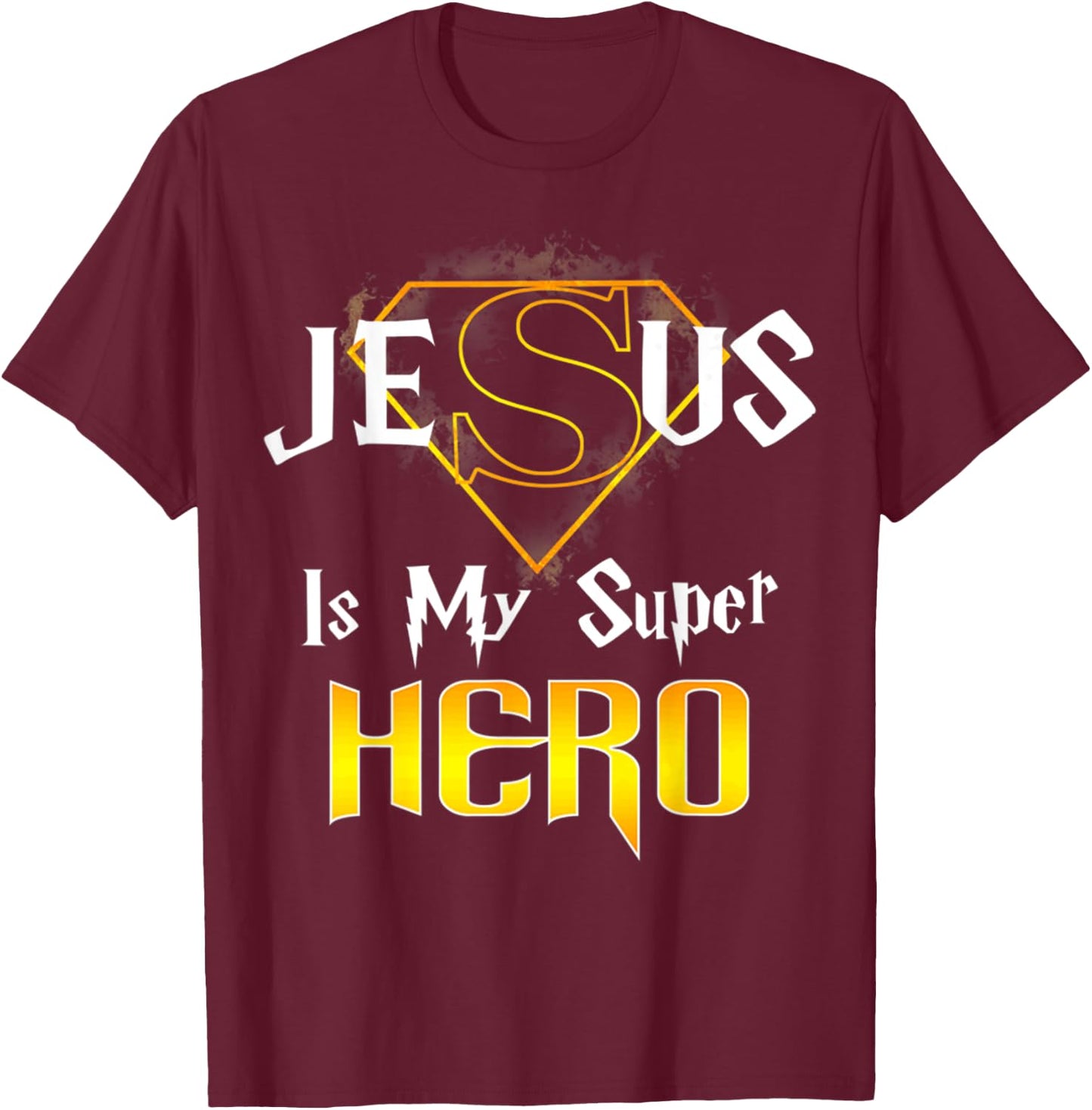 Retro Vintage Jesus Is My Superhero Christian Religious T-Shirt - T-Shirt | Maroon