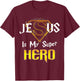 Retro Vintage Jesus Is My Superhero Christian Religious T-Shirt - T-Shirt | Maroon