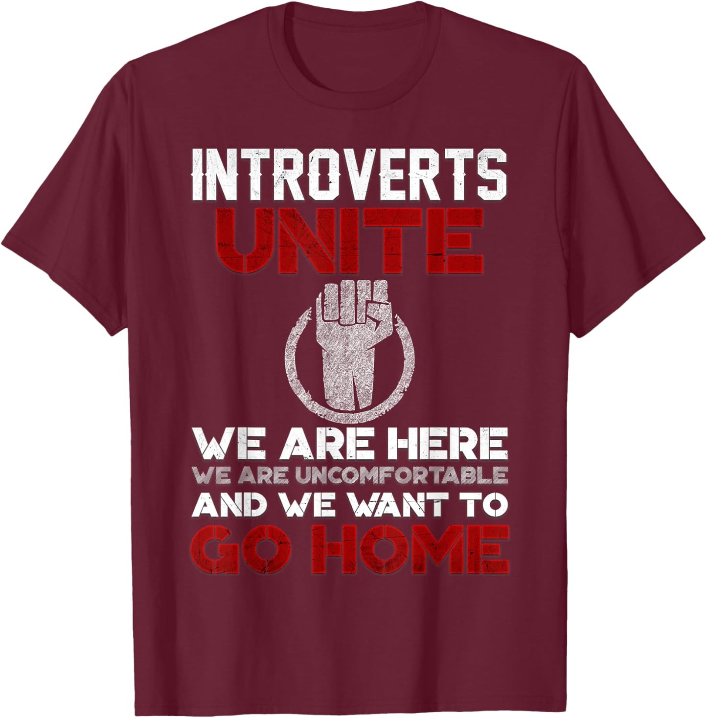 Funny INTP Introverts Unite Anti Social Women T-Shirt - T-Shirt | Maroon