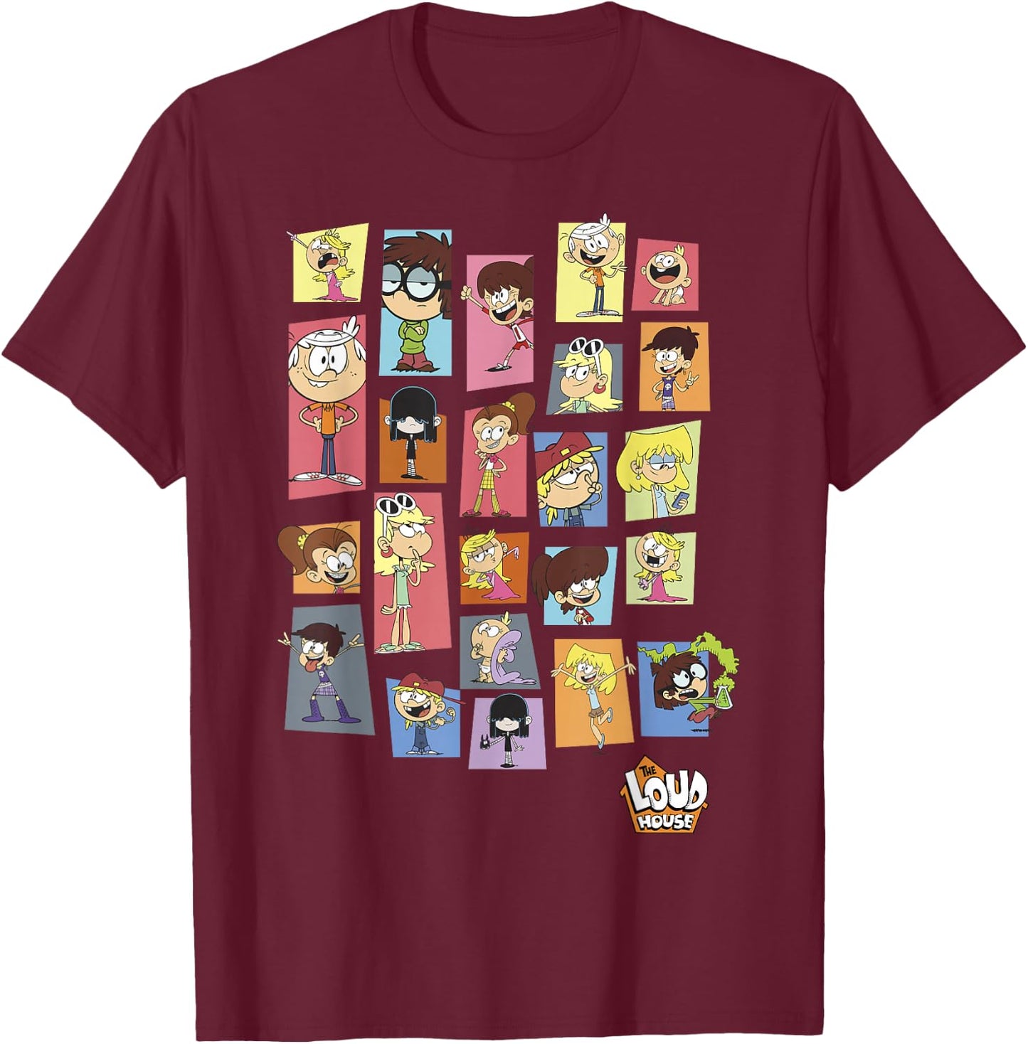 The Loud House Colorful Panels Logo T-Shirt - T-Shirt | Maroon