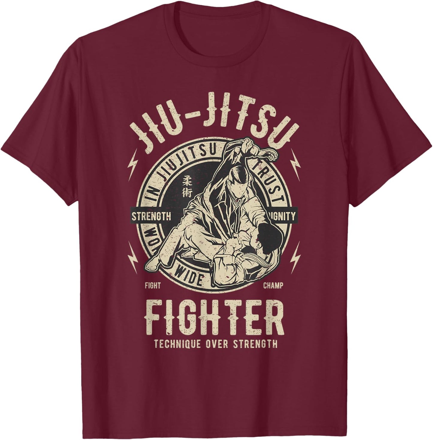 JIU Jitsu Shirt BJJ T Shirt Brazilian Jiu Jitsu T-Shirt - T-Shirt | Maroon