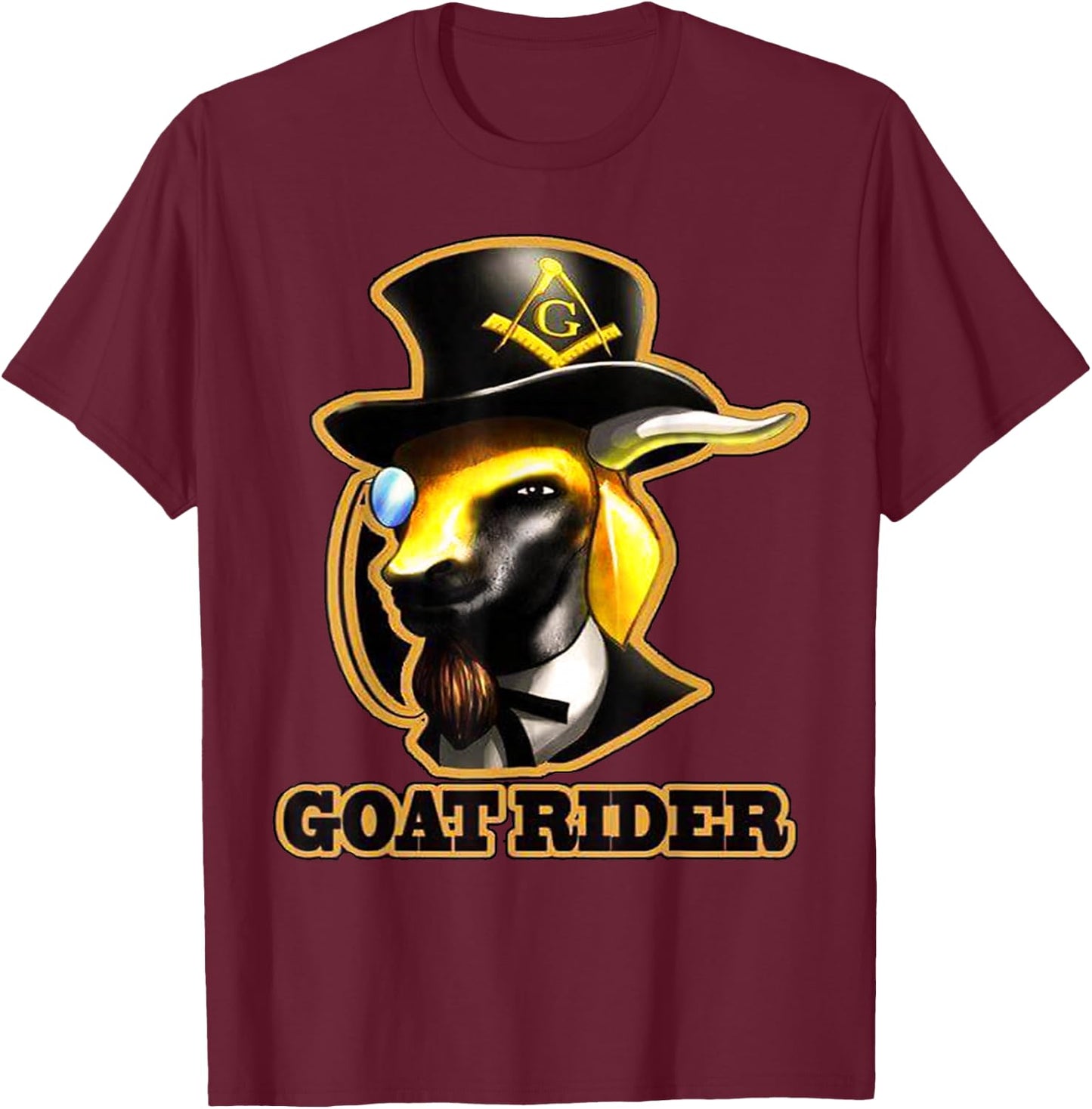 Masonic Goat Rider T Shirt Mason T-Shirt - T-Shirt | Maroon