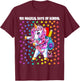 100 Magical Days of School Flossing Unicorn Gift Girls T-Shirt - T-Shirt | Maroon