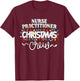 Nurse Practitioner Christmas Crew Cute NP Xmas Lights T-Shirt - T-Shirt | Maroon