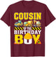 Cousin Of The Birthday Boy Construction Worker Birthday T-Shirt - T-Shirt | Maroon