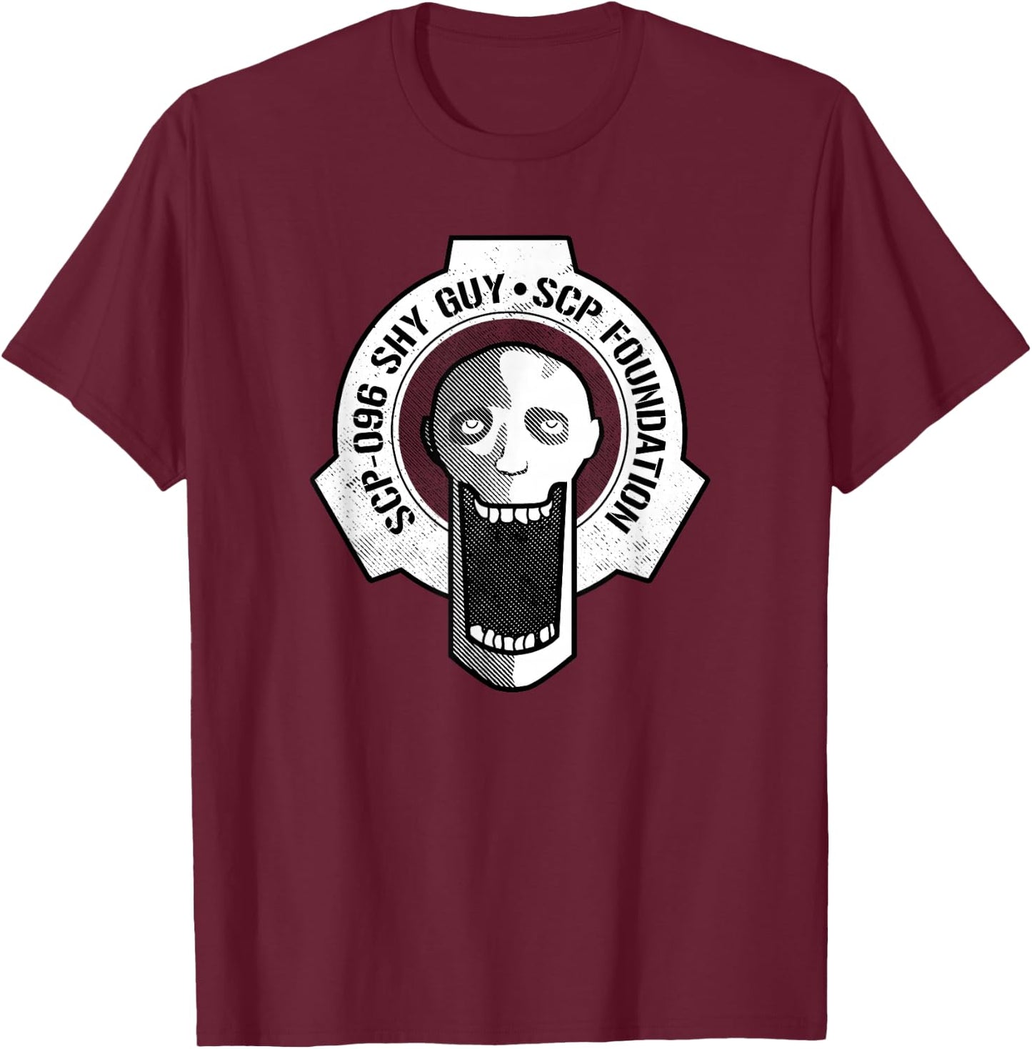 SCP-096 Shy Guy SCP Foundation T-Shirt - T-Shirt | Maroon
