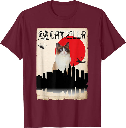 Snowshoe Catzilla T-Shirt - T-Shirt | Maroon